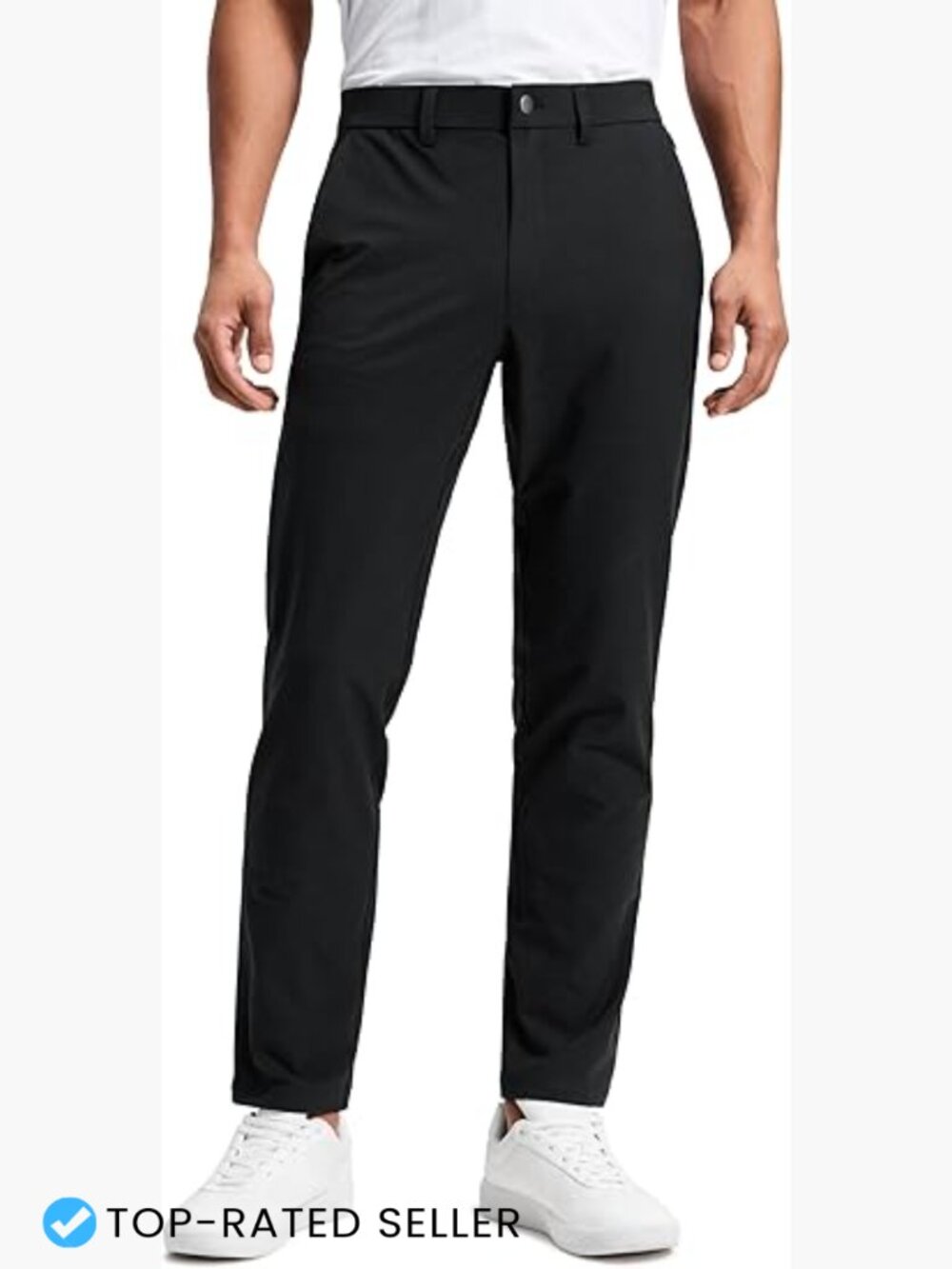 Stretch Cotton Chino Pants Athletic Fit Tapered Leg Casual Golf Trousers